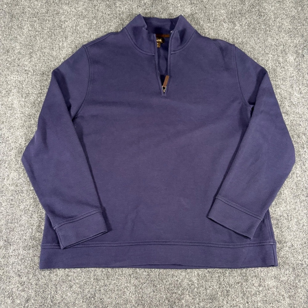 Tasso Elba Mens XXL Navy Blue Quarter Zip Pullover Sweatshirt Mock Neck